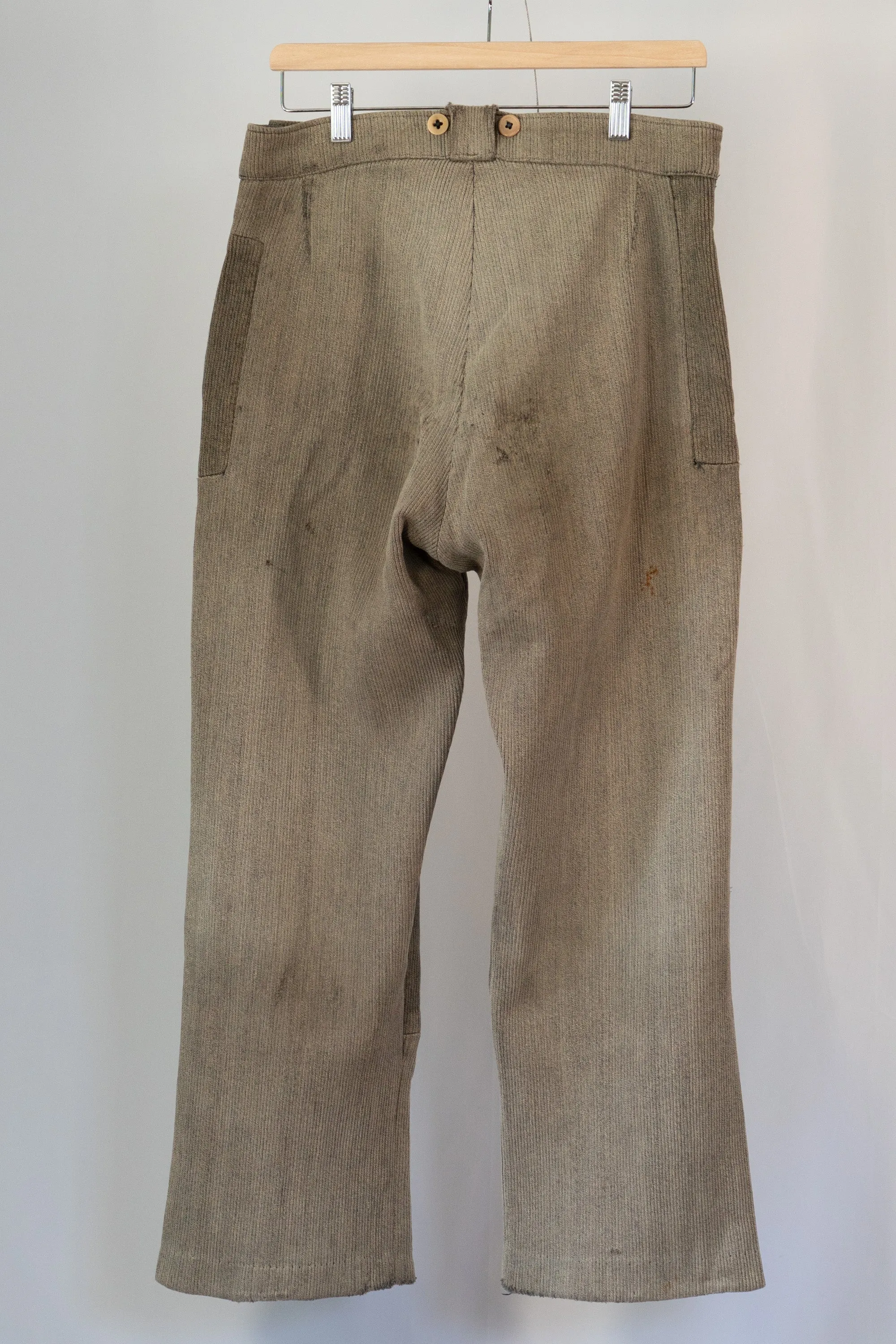 50s French Work Cotton Pique Brown Salt&Pepper Patch Work