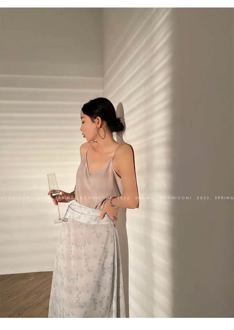 Aconiconi｜Light Cloud Creamy Gentle French 2 Piece Tops and Skirts suit - Cloud