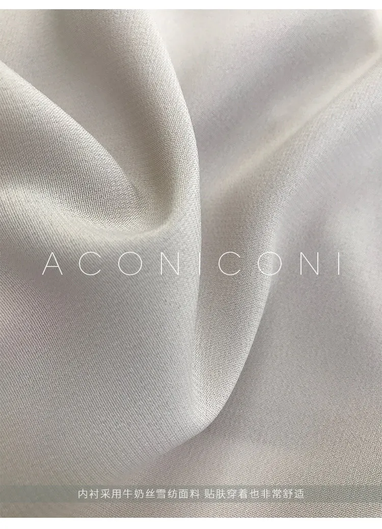 Aconiconi｜Light Cloud Creamy Gentle French 2 Piece Tops and Skirts suit - Cloud