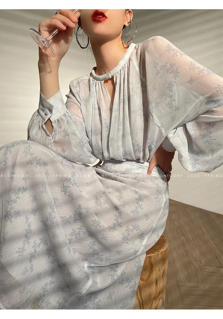 Aconiconi｜Light Cloud Creamy Gentle French 2 Piece Tops and Skirts suit - Cloud