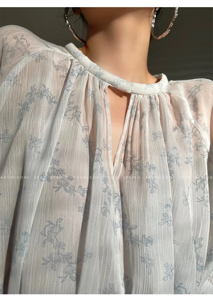 Aconiconi｜Light Cloud Creamy Gentle French 2 Piece Tops and Skirts suit - Cloud