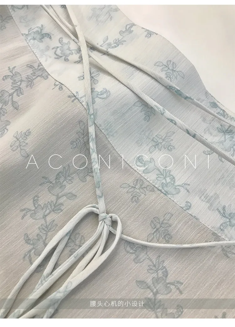 Aconiconi｜Light Cloud Creamy Gentle French 2 Piece Tops and Skirts suit - Cloud