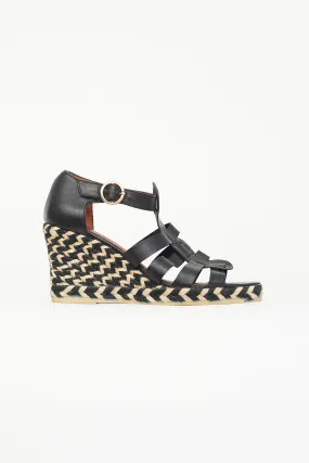 Black Strappy Espadrilles Wedge