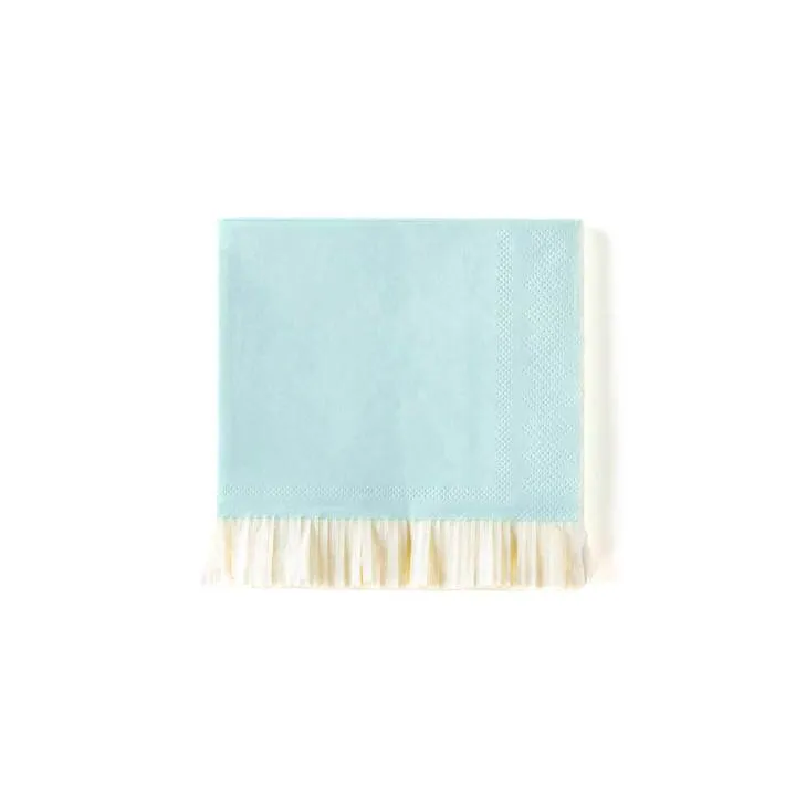 Blue Fringe Cocktail Napkins