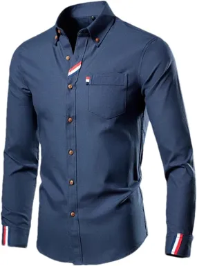 Casual Cotton Soft Thin Mens Shirts Slim Fit Business Long Sleeve Shirt Male Lapels Outwear Streetwear