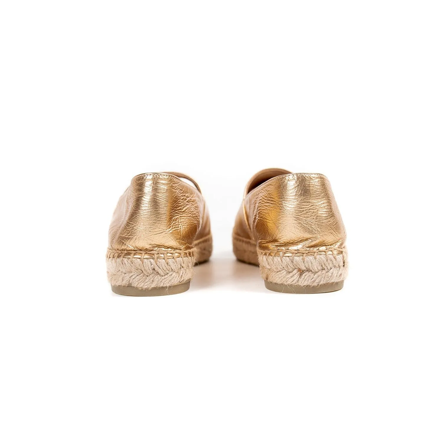 Chanel CC Leather Espadrilles Flat