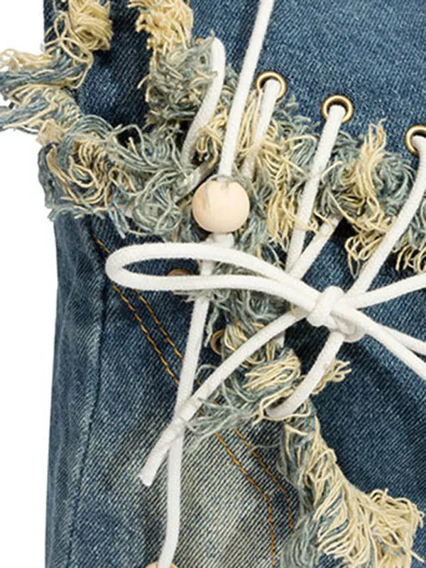 Drawstring Fringed Split-Joint Crossbody Bags Bags