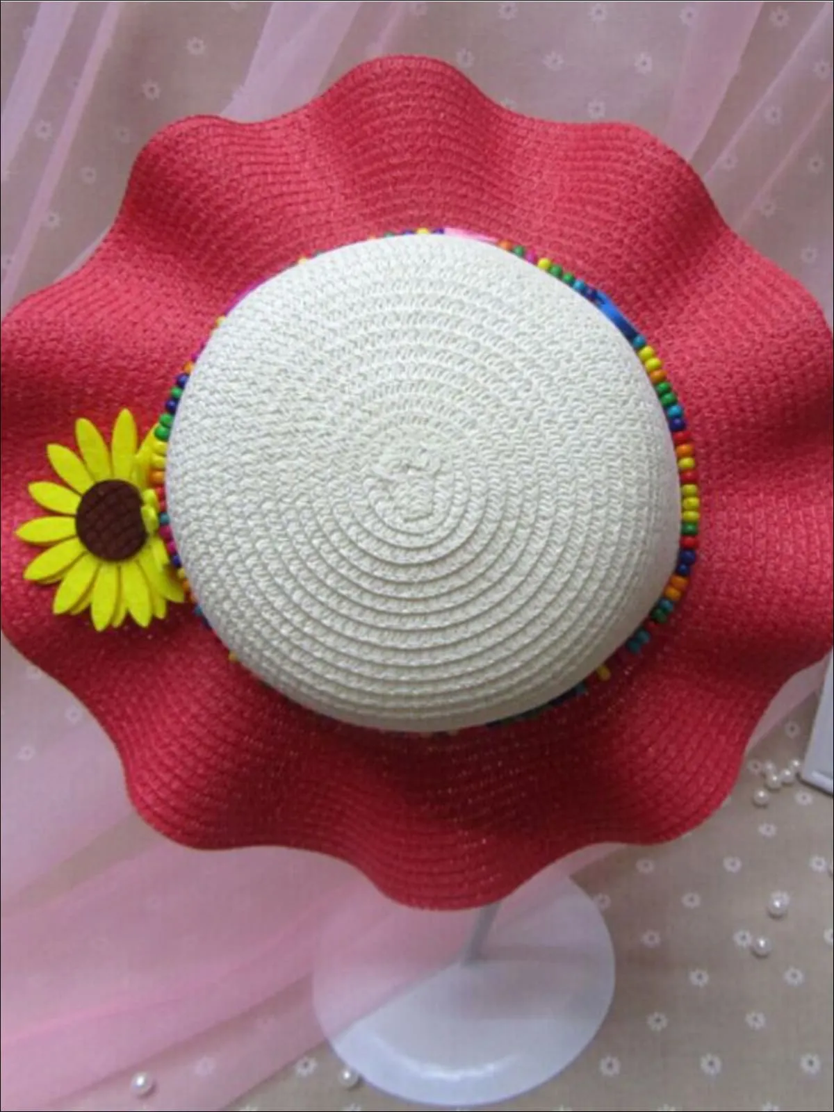 Girls Colorful Sunflower Straw Hat