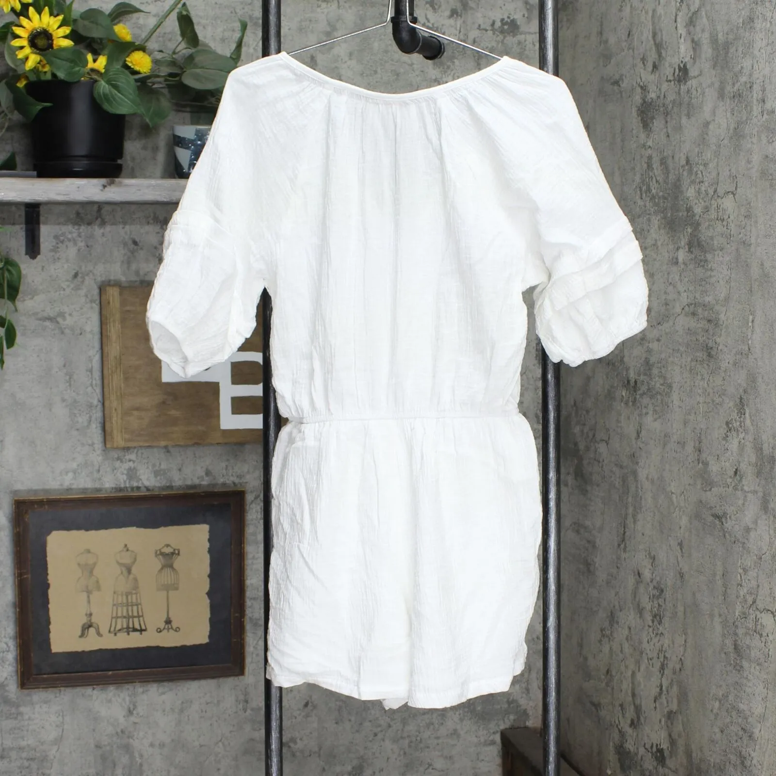 Knox Rose Women's Short Sleeve Gauze Romper