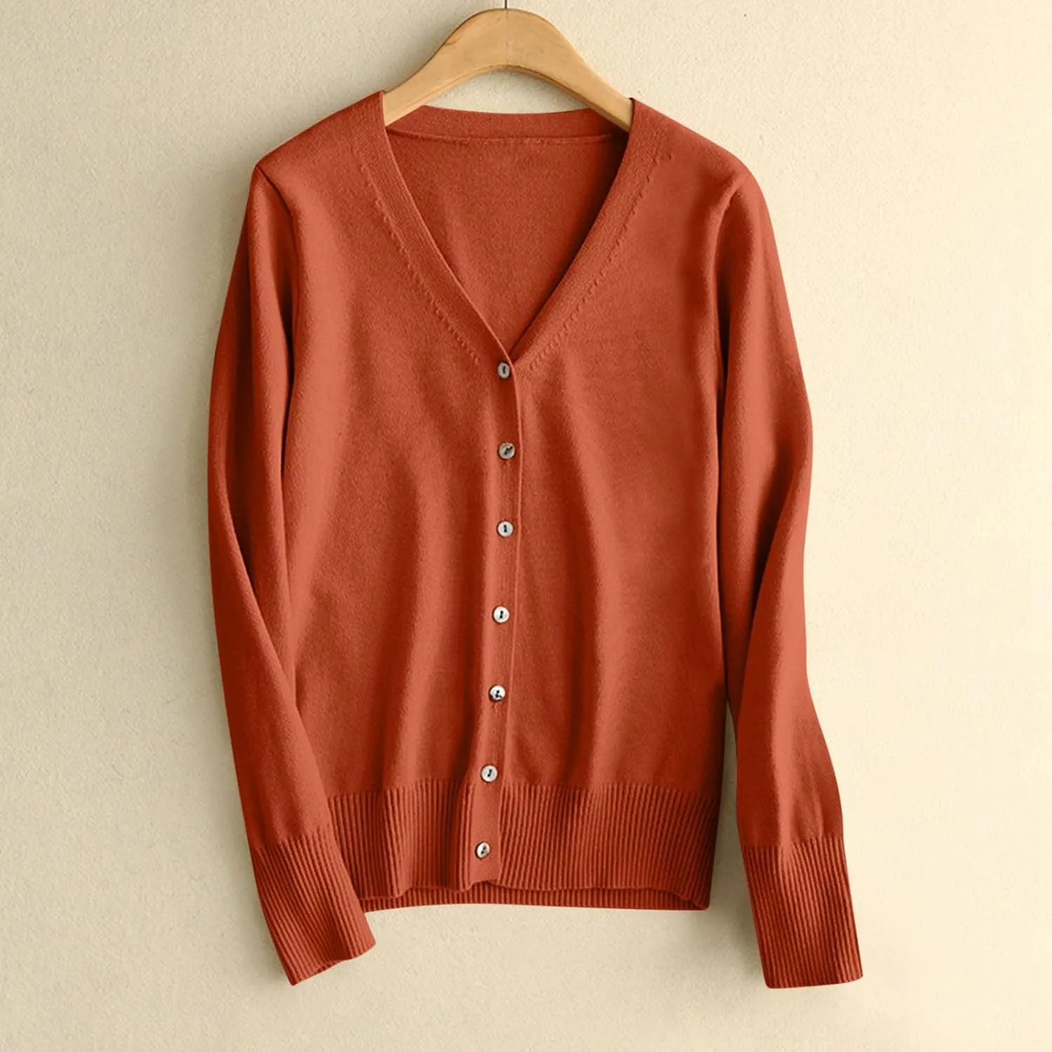 Lightweight Cardigan Sweaters for Women Fall Fashion 2024 Long Sleeve Open Front v Neck Button Down Cardigan Jackets
