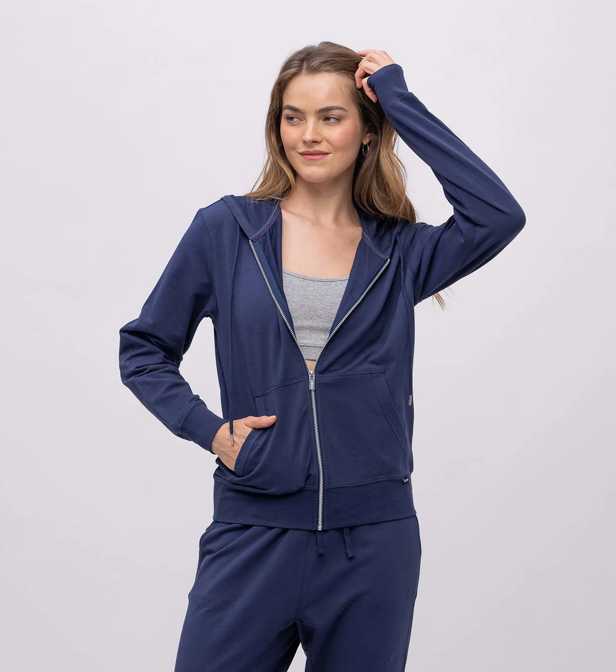Mist Terry  Hoody   Zipper Women