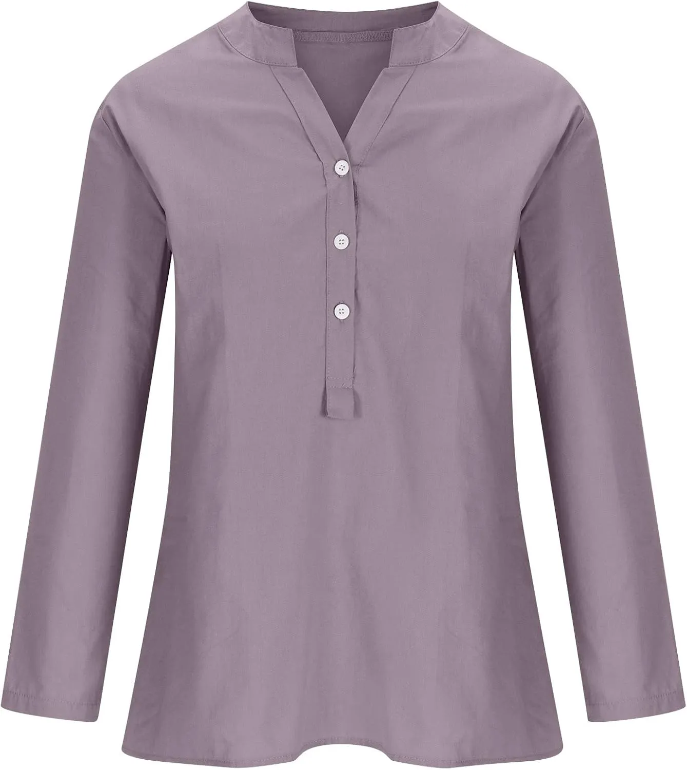 Plus Size Linen Button Down Shirts for Women Summer V Neck Tshirts Roll-Up Sleeve Tops Loose Fit Beach Clothes