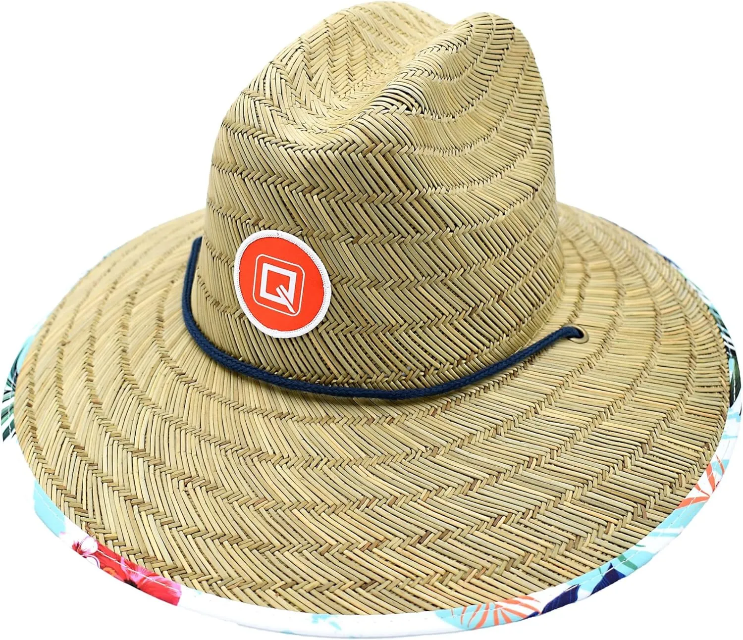 Qwave Straw Hats for Women - Stylish Tropical Print Designs, Beach Gear Sun Hats for Women, Lifeguard Hat with Sun Protection