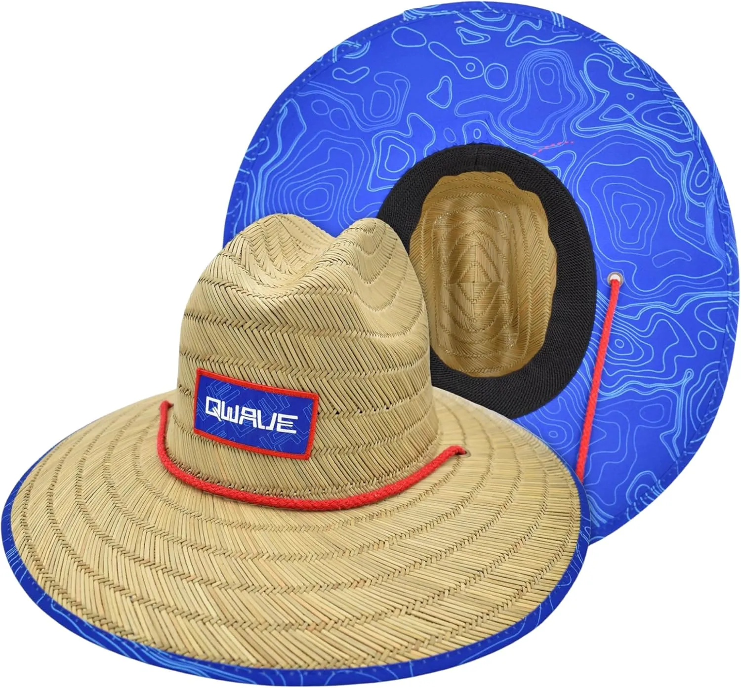 Qwave Straw Hats for Women - Stylish Tropical Print Designs, Beach Gear Sun Hats for Women, Lifeguard Hat with Sun Protection