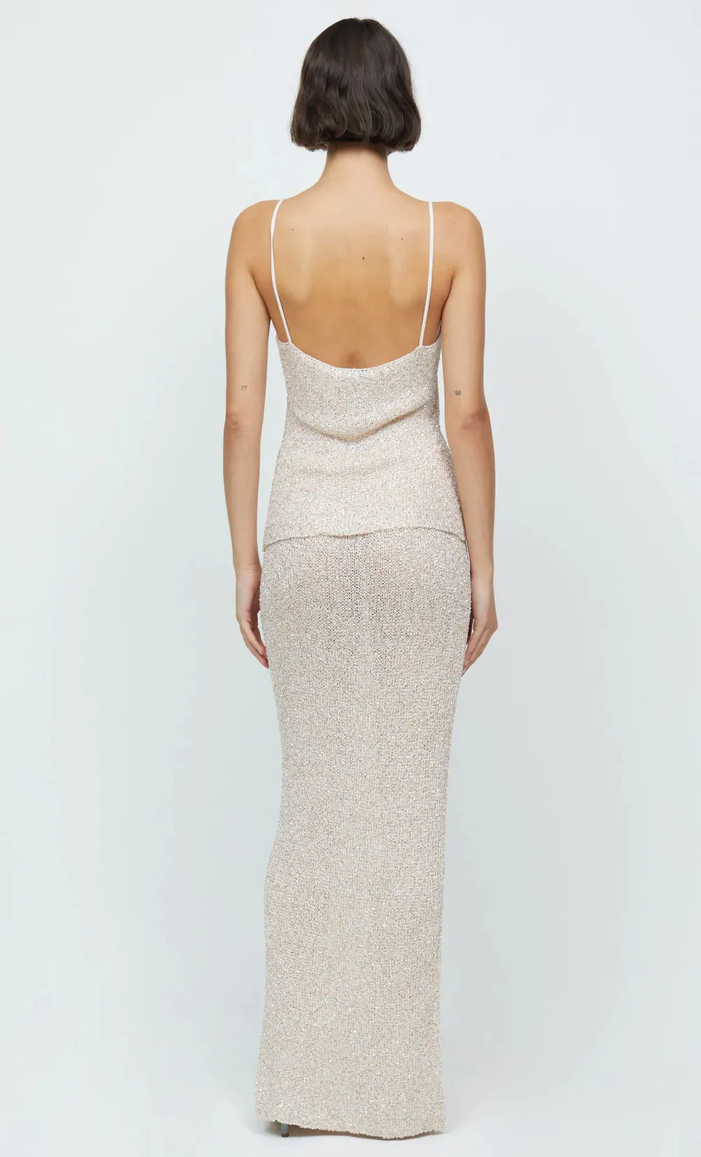 Sadie Sequin Knit Maxi Skirt- Golden